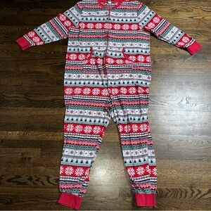 Christmas one piece fleece full pajamas holiday Xmas 2XL
